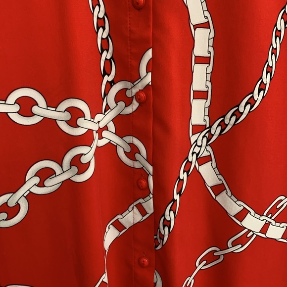 Susan Graver button-front chains blouse, women’s 10 - Picture 5 of 5